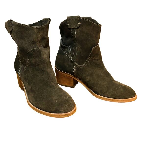 Anthropologie Dolce Vita Graham Suede Booties Western - Picture 1 of 7